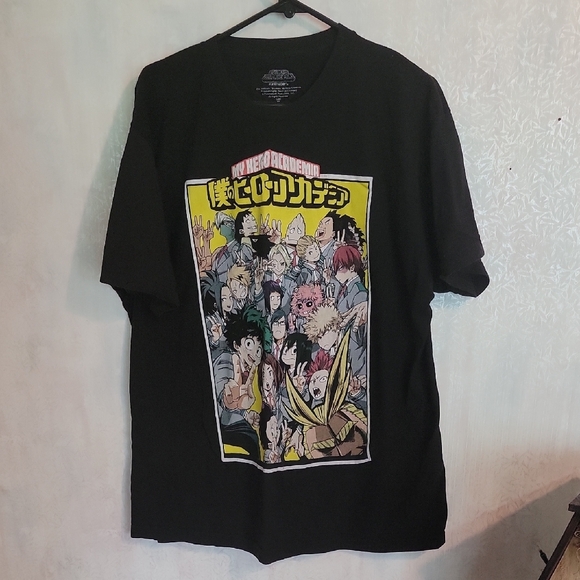My Hero Academia Black Graphic T-Shirt with Anime Print, Sz XL, 100% Cotton - Picture 1 of 6